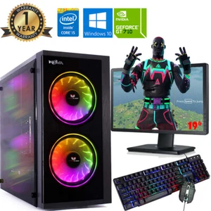 Fast Gaming PC Computer Bundle Intel Quad Core i5 8GB 500GB Window 10 2GB GT710 - Picture 1 of 12