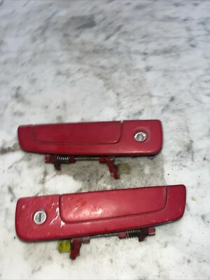 2000-2005 Mitsubishi Eclipse red exterior worn paint door handle pair RH LH X2 Foto 1 de 4