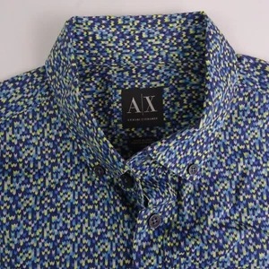 Armani Exchange Hemd Button Down Kurzarm Geometrisch Mehrfarbig Größe M - Bild 1 von 7