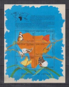 126.SIERRA Leona 2001 Sello S/S Mariposas De África. MNH - Imagen 1 de 4
