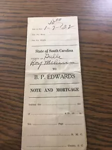 1932 South Carolina Mortgage - Picture 1 of 2