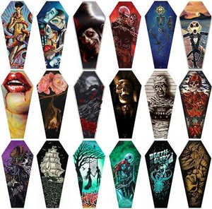 Lowbrow Black Market Coffin Shaped Canvas Tattoo Art Giclee Print 3 Feet Tall - Picture 1 of 23