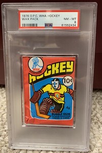 1976-77 OPC O-Pee-Chee WHA Hockey Wax Pack Cards-AUTH Unopened Sealed-NM-PSA 8