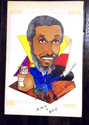 Keith Mikell Original 1990 Pintura Comediante Afroamericano Dick Gregory 18x24 Foto 1 de 4