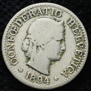 1894 Svizzera SWITZERLAND 5 Rappen - Picture 1 of 1