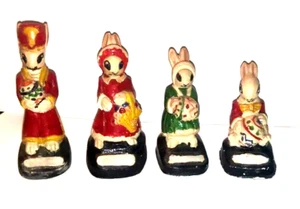Lote de 4 Conejos de Pascua de Conejo de Pascua de Colección sin firmar ver fotos para el estado - Imagen 1 de 3