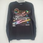 Back to the Future T-Shirt Universal Studios Small Long Sleeve Black Flawed