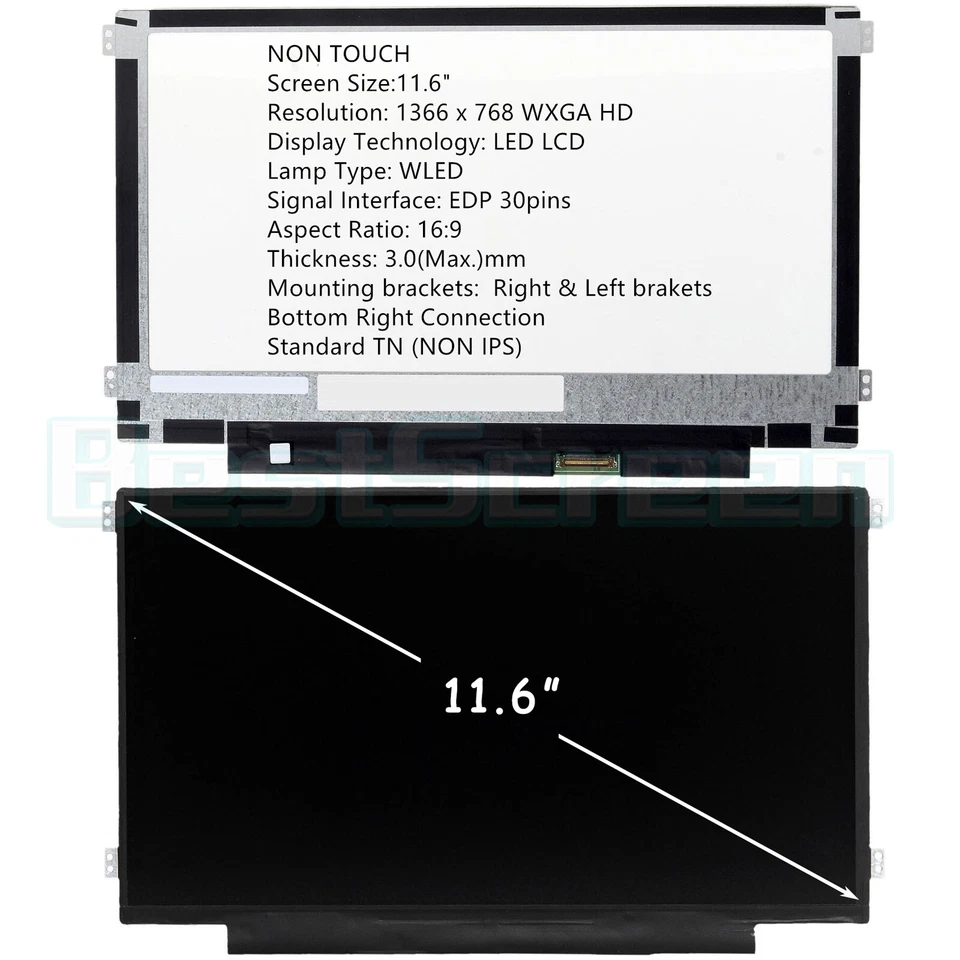For Dell Chrombook 11 P22T 2nd Generation 11" HD LED LCD Screen eDP 30PIN MATTE - Image 1 of 4