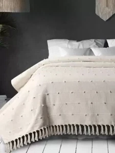 Indian Blanket Hand Block Print Throw Sofa Cotton Bohomian Bedding Decor Blanket - Picture 1 of 9