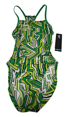 Speedo KELLY GREEN BLACK Train III Althletic One Piece Swimsuit NEW SIZE 32 NWT - Image 1 of 4