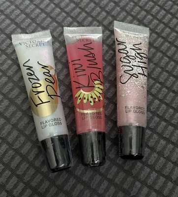 3 Sealed Victoria's Secret Flavored Lip Glosses-Frozen Pear-Kiwi Blush-SugarHigh - Image 1 of 4