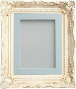Ornate Ivory Picture Frame Langley Range Baroque Wood Photo Frames with Mount UK - Picture 1 of 16