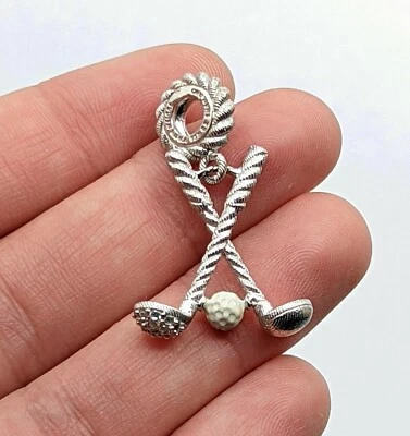 Dije de cuentas de palos de golf Judith Ripka esmalte de plata esterlina circonita cúbica Foto 1 de 4