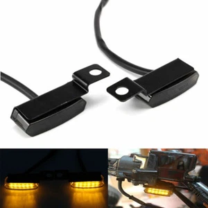 2x Mini LED Motorcycle Turn Signal Indicators Front Rear Peg Lamp Blinker Lights - Picture 1 of 8