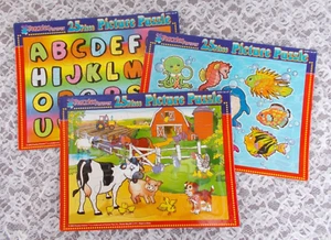 Lot of 3 "Puzzles Forever" 25 Piece Card Board Puzzles Ages 4+ Size: 14"x 10.75" - Imagen 1 de 5