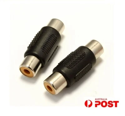 2X Single RCA AV Audio Video Coupler Female to Female Connector Adapter Joiner - Image 1 of 2