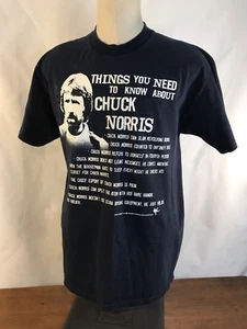 Camiseta Chuck Norris de algodón negra para hombre talla mediana - Imagen 1 de 7