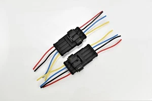 4 pin Sealed Waterproof Electrical Wire Connector Plug Set auto connectors 2 pcs - Foto 1 di 2