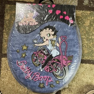 Cubierta de asiento de inodoro Betty Boop Denim 1996 Ginsey Ind Hecha en EE. UU. - Imagen 1 de 13