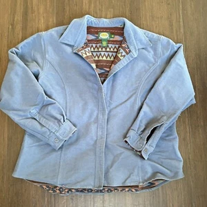 Cabela’s Flannel Shirt Jacket Womens Size 2XL Blue Aztec Shacket ShirtJack - Picture 1 of 6