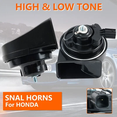 Pair Snail Horns High Low Tone 12V 400Hz-500Hz For Honda Insight Acura TSX RL US Foto 1 de 4