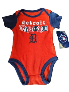 New Detroit Tigers One Piece Baby size 3/6 M Blocks Baseball Creeper bodysuit - Picture 1 of 4
