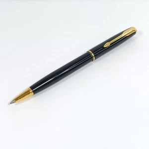Vintage Parker Sonnet Black Gloss Gold Trim Pen Ballpoint Rollerball France 1995 - Foto 1 di 19