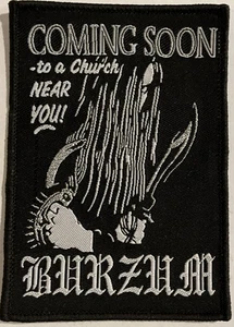 Varg V - Coming Soon To A Church Near You 3"x4" Woven Patch [Norway Black Metal] - Picture 1 of 2