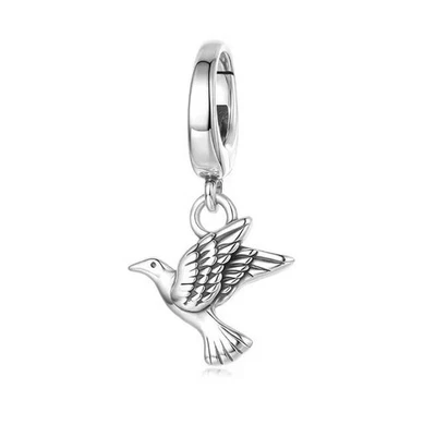 Charm Dangle Taube Flügel Vogel Flügel 925 Silber - Anhänger für Armband - Bild 1 von 4