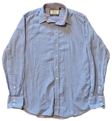 PINK Thomas Pink Men's 15 1/2  (39CM) Super Slim Fit About Town Dress Shirt Blue - Image 1 of 4