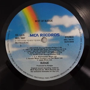 'BEST OF BUDGIE' LP ALBUM MCA RECORDS MCL1637 1982 UK RE ** VINYL ONLY ** EX - Picture 1 of 5