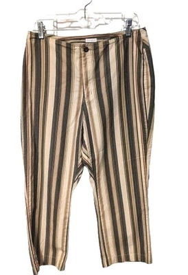 Pantalones de mezclilla Liz Wear Michaela a rayas de algodón cortos informales Liz Claiborne 12 retro Foto 1 de 4