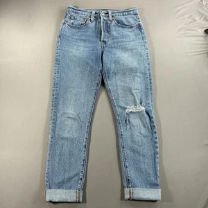 Levi's Damen 501 Jeans Baumwolle Blau Größe 26x30 (passt 28x30) Original Button Fly - Bild 1 von 9