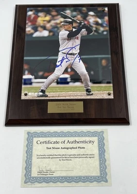 Vintage 2004 MLB Boston Red Sox Trot Nixon #7 Picture Autographed WS Plaque - Imagem 1 de 4