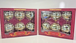 Grandeur Noel 6 Piece Glass Ball Ornaments - Vintage 1999 - Christmas (Lot of 2) - Picture 1 of 19