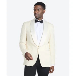 Tommy Hilfiger Smoking Sakko Herren 46R Weiß Wollmischung Shelby Zwei Knopf Anzug - Bild 1 von 10