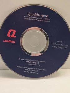 Compaq Presario Quick Restore Disc #1 (2000) Pre-Owned PC Computer CD-ROM - Picture 1 of 2