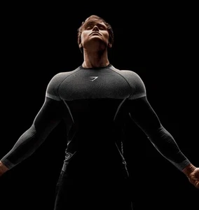 Gymshark Onyx 5.0 Seamless T-Shirt - Small - Black/ Grey - Picture 1 of 1