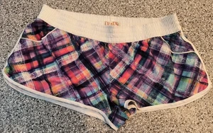 OP Juniors Size XL 15/17 Pocket Running Shorts Ocean Pacific Plaid Bright Colors - Picture 1 of 7