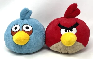 2 Angry Birds Jim Blue Jay & Red Bird Plush Toy 8" 9" No Sound 2010 Commonwealth - Picture 1 of 8