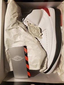 BRAND NEW Size 14 AIR JORDAN 2 RETRO WHITE/VARSITY RED - BLACK BASKETBALL SHOES - Picture 1 of 9