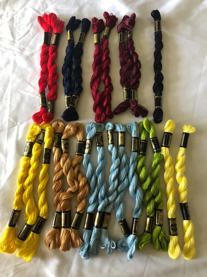 Vintage French 24 DMC Cotton Pearle Embroidery Cross Stitch Skein Threads UNUSED - Image 1 of 4