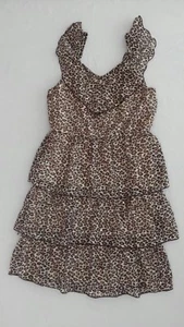 Justice Girl's Animal Print Layered Dress Sz 8 - Picture 1 of 4