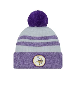 Minnesota Vikings New Era Bommel Patch grau Beanie Mütze - neu mit Etikett - Bild 1 von 2