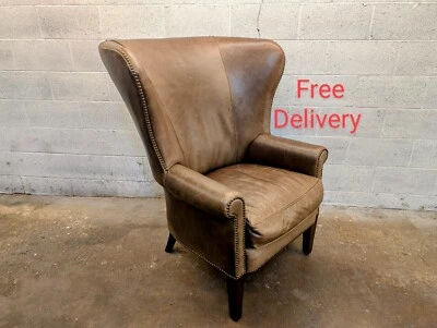 Ralph Lauren Kerry Wingback Designer Top Grain  Leather Chair Free Shipping - Image 1 of 4