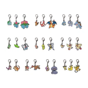 Pokemon Metal Charm Keychains Japanese Mewtwo Mew Charizard Greninja Eevee Japan - Picture 1 of 20