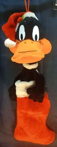 Vintage Stofftier Plüsch Weihnachtsmütze DAFFY DUCK Weihnachtsstrumpf 24 Zoll Looney Tunes - Bild 1 von 9