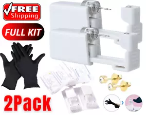 2 Pack Self Ear Piercing Gun Disposable Self Ear Piercing Kit Safety Earring - Picture 1 of 14