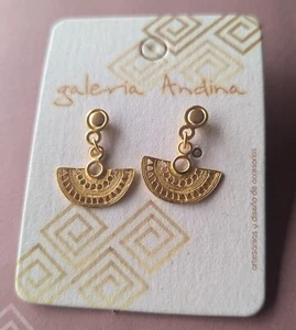 Elegant 24kt Gold Thick Plated Earrings Stunning - Picture 1 of 5