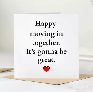 Personalised Happy Moving In Together Card Any Names Surnames First Names 6x6 - Picture 1 of 2